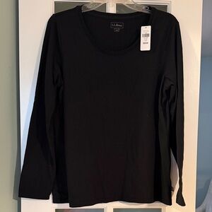 L.L. Bean Women's Classic Black Long Sleeve Tee